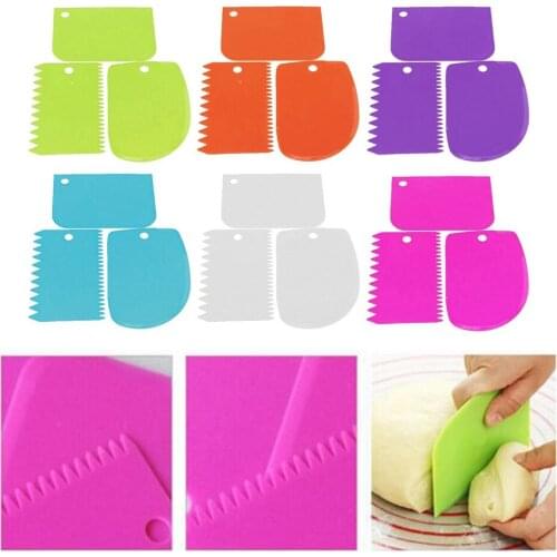 3PCS/Lot Cream Scraper Irregular Teeth Edge DIY Scraper Cake Decorating Fondant pastry cutters Baking Spatulas Tools