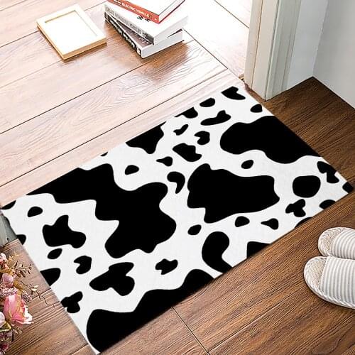 Cow Texture Anti-Slip Doormat Bedroom Kitchen Mat Bathroom Rug Home Doormat for Entrance Door
