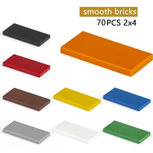 Moc Creative Enlighten Brick 2x4 70pcs DIY Enlighten Classic smooth Building Blocks Compatible with Assembles Particles
