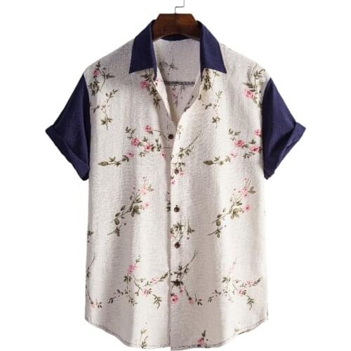 Patchwork Floral Hawaiian Shirt Men 2021 Summer New Casual Harajuku Shirt Men Short Sleeve Beach Shirts Male Camisas Hombre XXXL