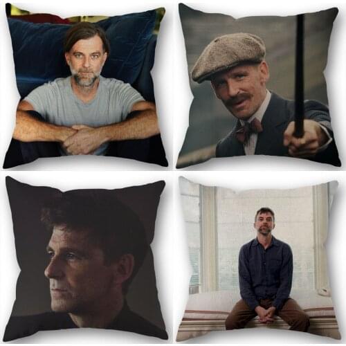 Paul Anderson Pillowcase Cotton Linen Fabric Square Zippered Pillow Cover For Office Family Decoration 45X45cm Eco-Friendly 1210