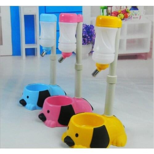 New Pet Bowl Auto Adjustable Dog Cat Drinking Fountain Food Water Dispenser Pet Bowl Feeder Dual Port Dog Automatic Water Bowl