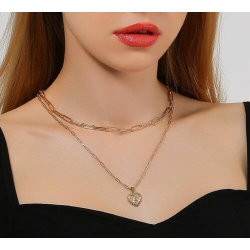 New fashion necklace for women gold color jewelry letter A Necklaces for Women inital Long Pendant Necklace Party Jewelry