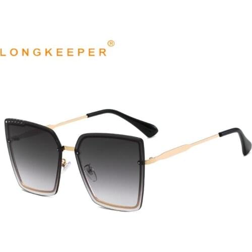 New Women Oversize Square Sunglasses Luxury Brand Design Lady Cat Eye Sun Glasses Vintage Shades UV400 Gradient Eyewear Oculos