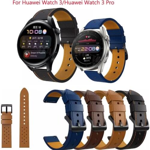 For GT2 Strap Leather Watchband For Huawei Watch GT 2 GT 46mm /HONOR Magic Band Sport Bracelet 22MM Watch 3 Pro Wristband Correa