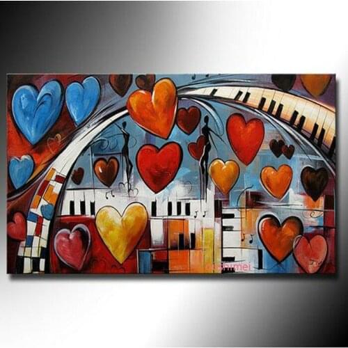 Hand Painted For Living Room Oil Painting On Canvas Style Of Abstract Art Music Theme Romantic Wall Decor Landscape Paintings