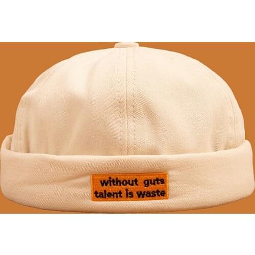 Men Women Skullcap Sailor Cap Solid Color Rolled Cuff Bucket Cap Brimless Hat Cotton Beanies Hats Hip Hop Hat Gorro