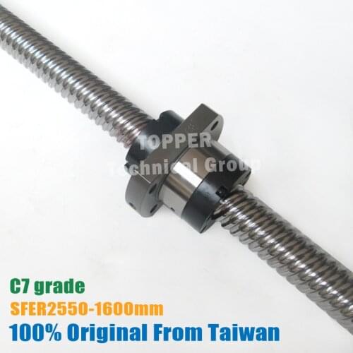 Taiwan TBI 2550 Ballscrew 1600mm with 50mm lead SFE2550 ball nut ROLLED for CNC kit