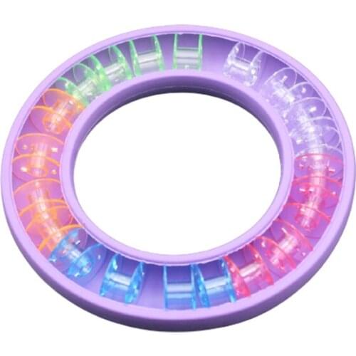 20 pieces of transparent colored silicone bobbin storage box rubber ring sewing machine bobbin storage tool