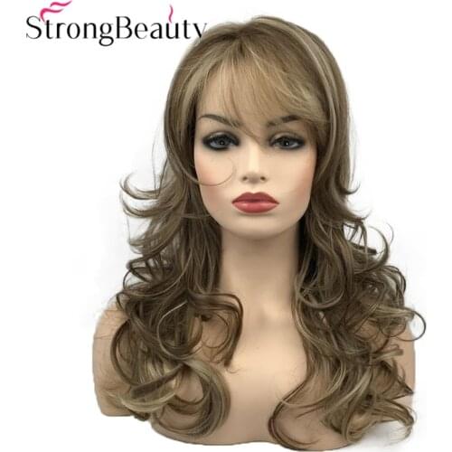 StrongBeauty Womens Wigs Natural Long Curly Hair Synthetic Lady Wig