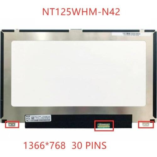 12.5"LAPTOP LED Screen NT125WHM-N42 FIT M125NWR1 B125XTN01.0 For Dell Latitude 7280 5288 5280 30PIN 2 screw holes down Only