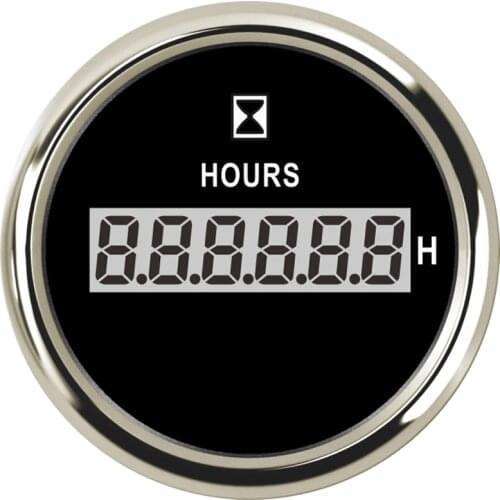52mm Universal Digital Hourmeter LCD Display 0-99999.9H Hour Meter For Marine Boat Auto Yacht Car Waterproof Clock Gauge 9-32V
