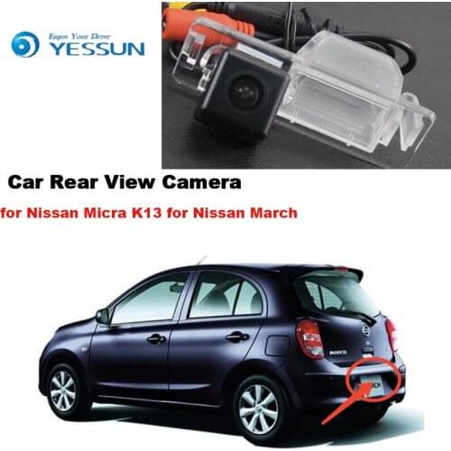 YESSUN Car Rear View Camera for Nissan Micra K13 2010~2014 for Nissan March 2011~2015 HD CCD License Plate Light Camera+CAM