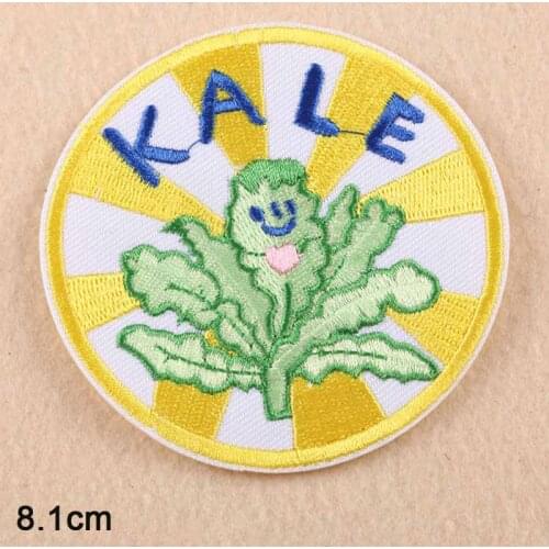 Kale Iron On Patches Embroidered Clothes Patch For Clothing Clothes Stickers Garment Apparel Accessories