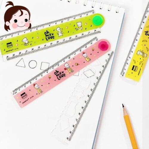1PC 30cm Kawaii Candy Color Multifunction Folding Plastic Straight Ruler For Kids Creative Student Gift Office Stationery