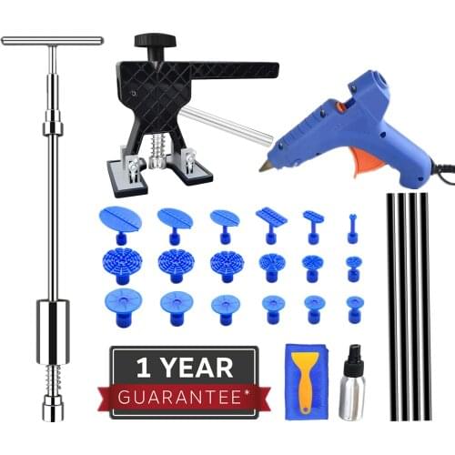 2 in 1 Slide Hammer Reverse Hammer Paintless Car Dent Repair Tools Auto Car Body Dent Puller Kit Glue Tabs Suction Cups
