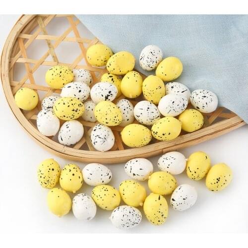 30Pcs Foam Easter Eggs Happy Easter Decoration Painted Bird Pigeon Eggs DIY Craft Kids Gift Party Decor Easter Party Supplies