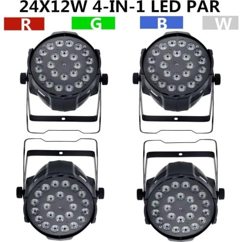 4pcs / 24X12W LED PAR RGBW PAR light /disco lamp professional stage equipment led wash light