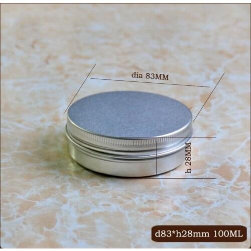 50pcs/lot 100g Aluminum Cosmetic Jar Inner Lid Screw Thread Cream Pot Lip Balm Mask Tin Ointment Hand Cream Box
