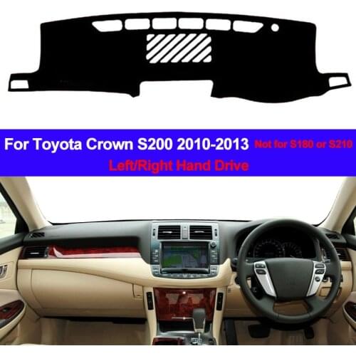 Car Auto Inner Dashboard Cover Dash Mat Cape Carpet Pad Cushion 2 Layers For Toyota Crown S200 2010 2011 2012 2013 LHD RHD