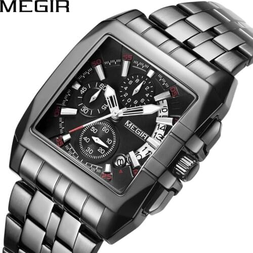MEGIR Top Brand Luxury Men Fashion Watch Sport Waterproof Chronograph Quartz Watches Men Army Military Watch Relogio Masculino