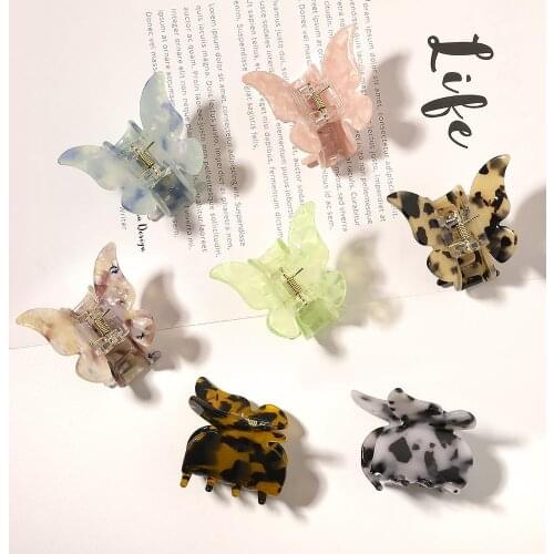 Butterfly Shape Catch Clip Acetate Plate Hair Catch Chuck Hair Clip Out Of The Forest Hair Accessories Headgear Women