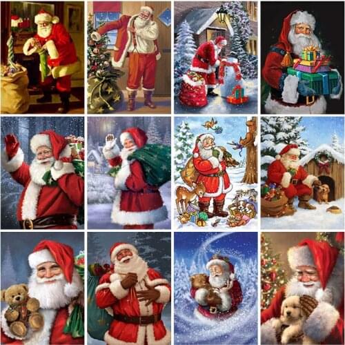 DIY Santa Claus 5D Diamond Painting Full Square Drill Cartoon Diamond Embroidery Cross Stitch Kits Mosaic Wall Art Home Decor