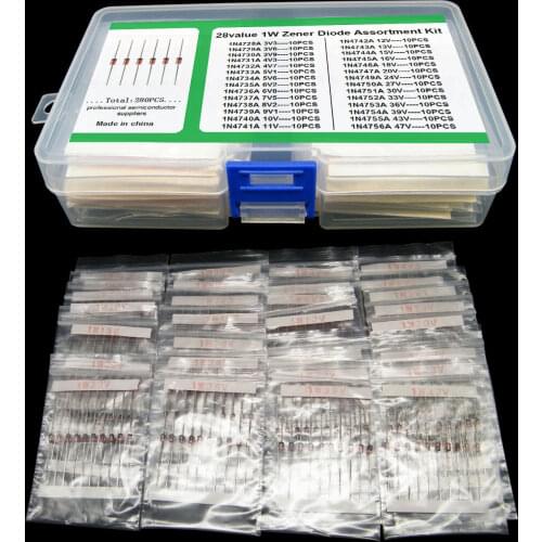 28values x10pcs 1W Zener diode sample kit box 1N4728-1N4756A 3.3-47V