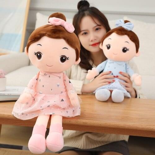 45/90cm Beautiful Girl Plush Toys Kawaii Angel Plush Dolls Cartoon Dressing Little Girls Stuffed Soft Pillow for Baby Girls Gift