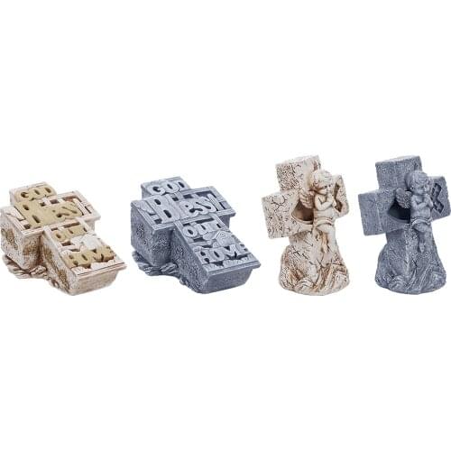 Creative Antique Cross Statues Resin Crafts Figurine Outdoor Hallway Garden Lawn Patio Sculpture Living Room Home Office Decor