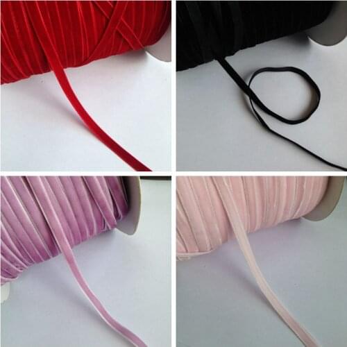 12yards/lot 6mm ( 2/8") Single Faced Velvet Ribbon webbing headband Hair band accessories Mix Colors lace fabric