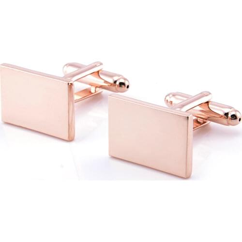 Copper Spot Cufflinks Rose Gold Rectangular Mirror Highlight Metal Cuff Link Plain French