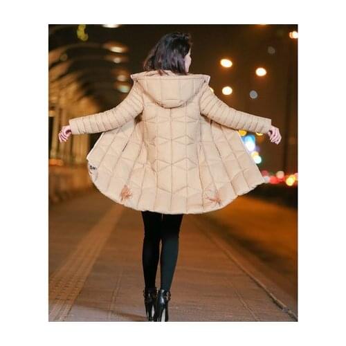 MLCRIYG Plus Size 3XL New Autumn Wadded Jacket Women Warm Hooded Overcoat Female Winter Long Parkas casaco de inverno GJ270