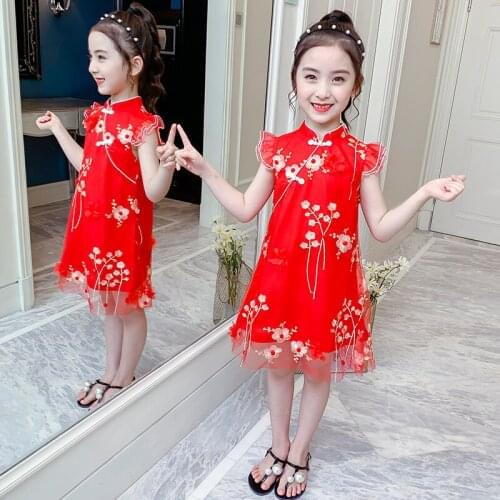 2 5 7 9 13 Princess Fashion Embroidery Flower Dresses Girls Elegant 2021 New Girl Party Dress Kids Summer Costumes For Children