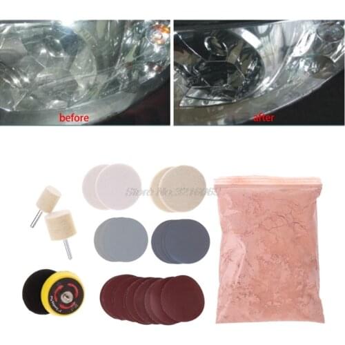 34 Pcs Deep Scratch Remover Car Glass Polishing Kit 8 OZ Cerium Oxide and 2'' Wheel Aug24 Whosale&DropShip