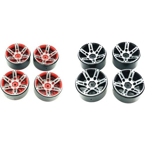 4Pcs Rc Rock Crawler Wheel Rim 1.9 Inch Beadlock For 1/10 Axial Scx10 90046 Tamiya Cc01 D90 D110 Tf2 Traxxas Trx-4