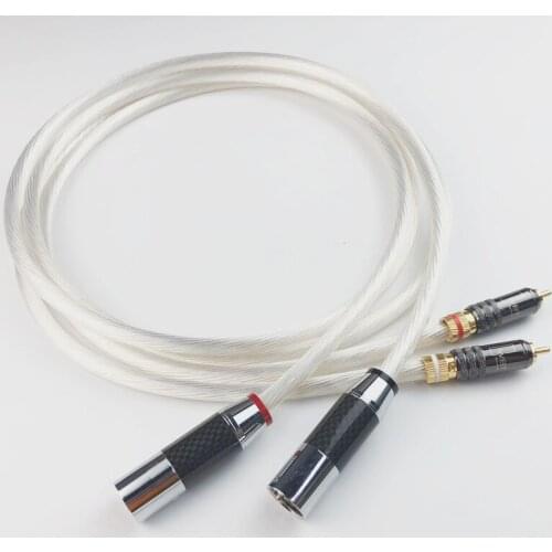 Pair Audiophile 5N OCC Single Crystal Silver WBT Gold-Plated Plug RCA Turn XLR Audio Cable for Home Theater DVD TV Amplifier CD