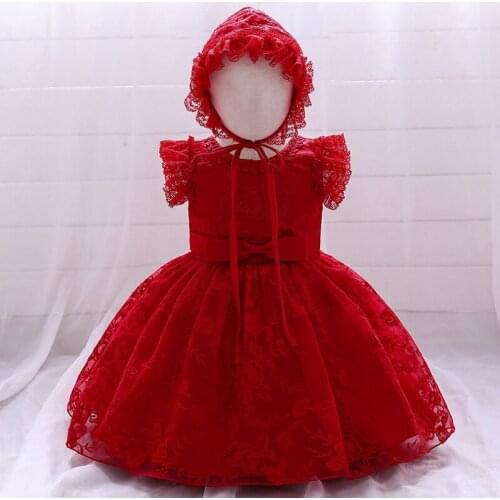 Send Hat 2021 Summer Flower 1st Birthday Dress For Baby Girl Clothes Party And Wedding White Princess Tutu Ceremony