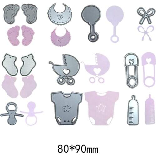 12pcs/set New Baby Set Stencil Metal steel Cutting Knives Cutting Dies Practice DIY Scrapbooking Album Embossing Die Cut Cutting