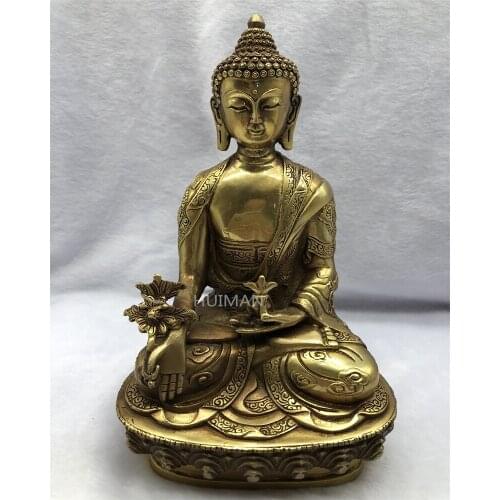 Collect China Fine Workmanship Brass Sculpture Buddha Metal Crafts Home Decoration#11