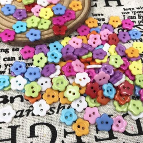 DIY 200pcs Resin Buttons Mini Flower 2-Holes Fit sewing scrapbooking crafts 11mm