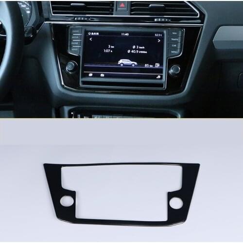 Lsrtw2017 Stainless Steel Car Dashboard GPS Screen Frame Trims for Volkswagen Tiguan 2017 2018 2019 2020 Vw Accessories Auto