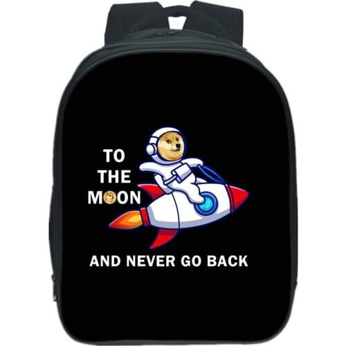 Dogecoin Backpack Students Bookbag Children Bag Fashion Cartoon Double-layer School Bag Men Travel Knapsack Boys Girls Mochila