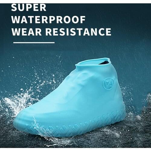 Silicone Reusable Rain Shoes Covers Waterproof Slip-resistant Rain Boot Overshoes Men&Women Shoes Accessories