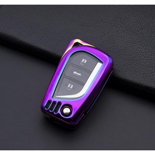 Zinc Alloy Fold Car Key Case Cover Auto Remote Protective Holder Metal Decoration Protection Accessories for Toyota Camry Levin