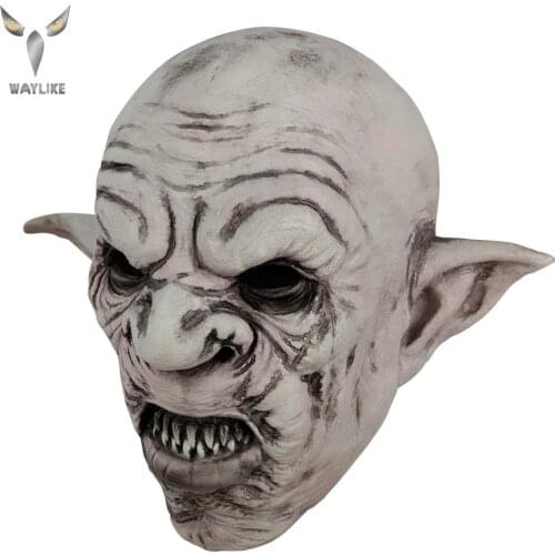 WAYLIKE Halloween Hobbitgobrin Mask Scary Realistic Mask Masquerade Halloween Party Mask Adult Latex Mask