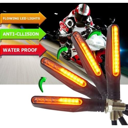 Flowing motorcycle turn signal lights Flicker LED Amber Indcator Lamp FOR softail suzuki intruder m109r honda shadow goldwing