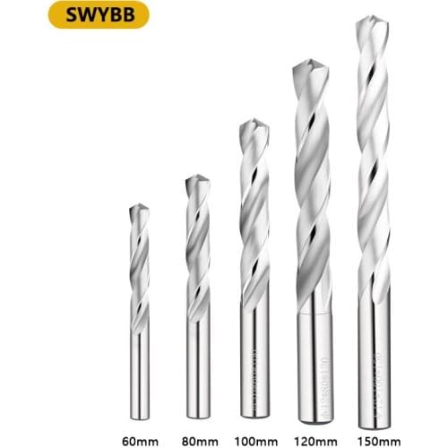 Carbide Twist Drill Bit Tungsten Steel 2 Flute Metal CNC Tool HRC Aluminum Copper Wood Micro Drill Bit 60-80mm