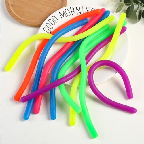 6pcs/lot TPR Soft Anti Stress Rope Toys Fidget Noodle Stretch/Pull/Twirl/Wrap Toy slings DIY Hand-knit Rope