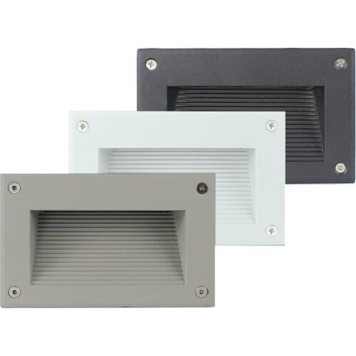 3/5W Waterproof LED Step Light Outdoor Embedded LED Footlight Villa Garden Porch Pathway Wall Corner Light Deck Underground Lamp